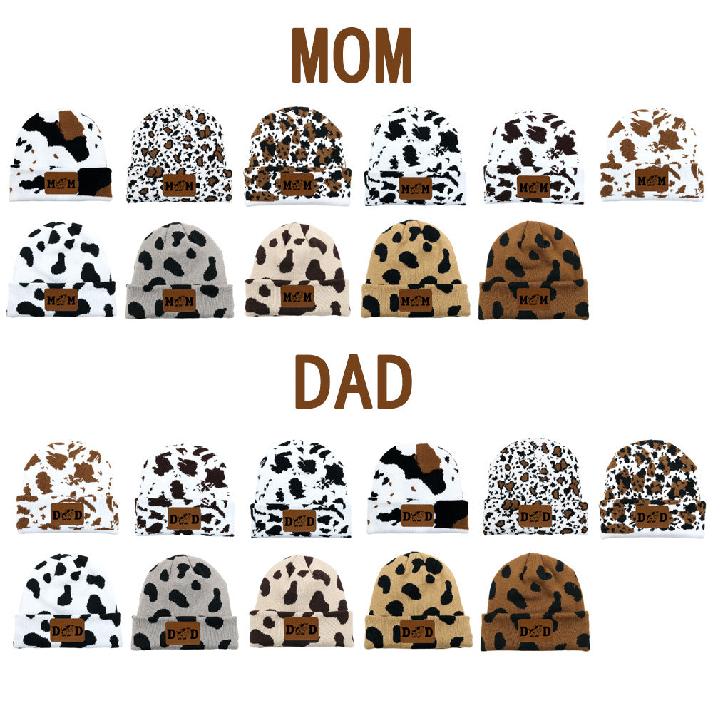 Wholesale Knitted Hat MOM Cow DAD Woolen Hat